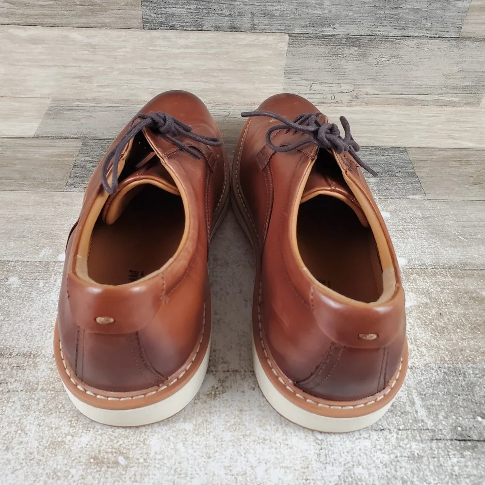 Nordstrom Rack Mens Oxford Sz 13 M Cognac Leather Casual Lace Up Plain Toe